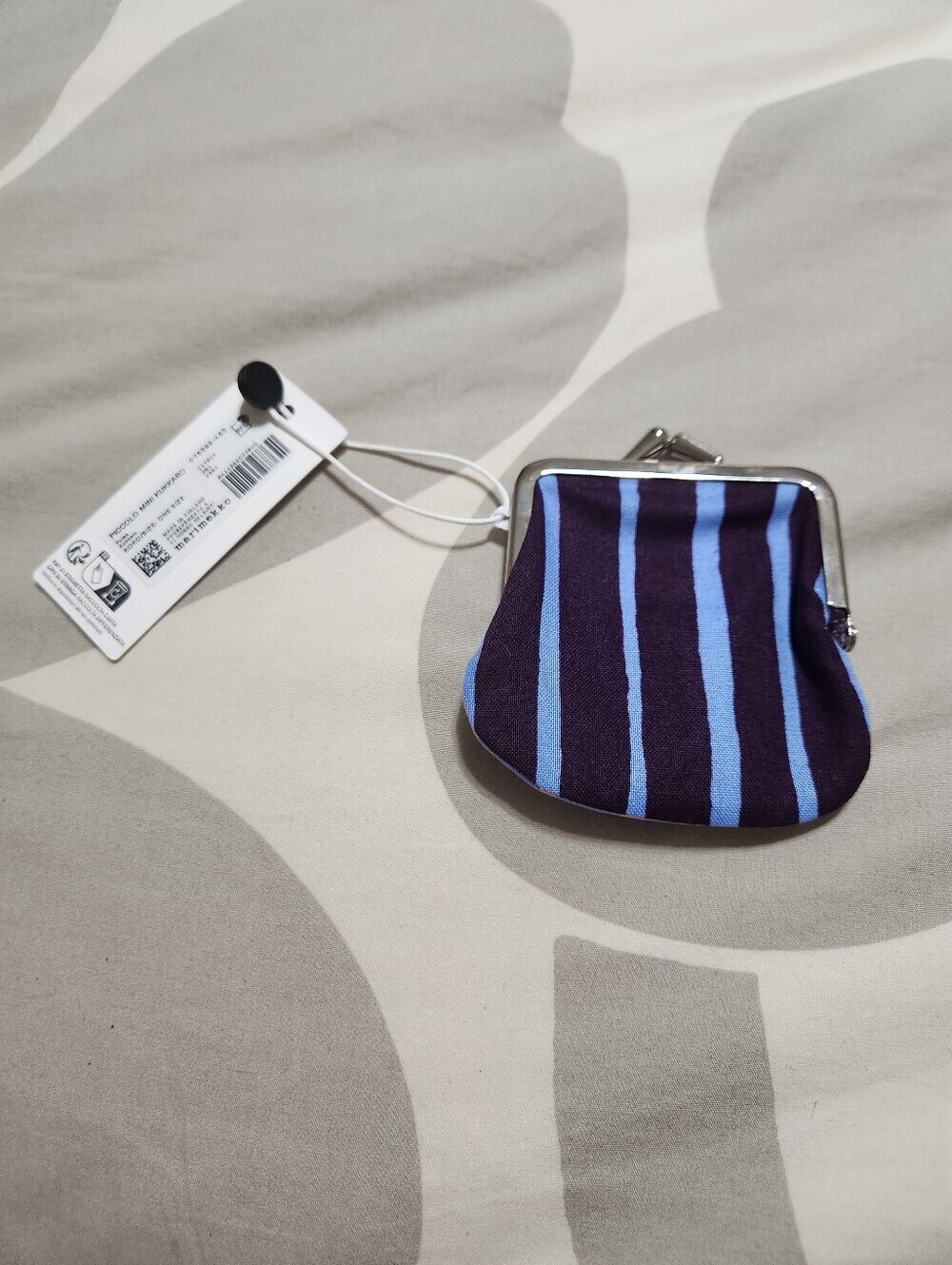 Marimekko Piccolo Light Pink/ Blue / Dark Purple Mini Coin Purse - Picture 4 of 4